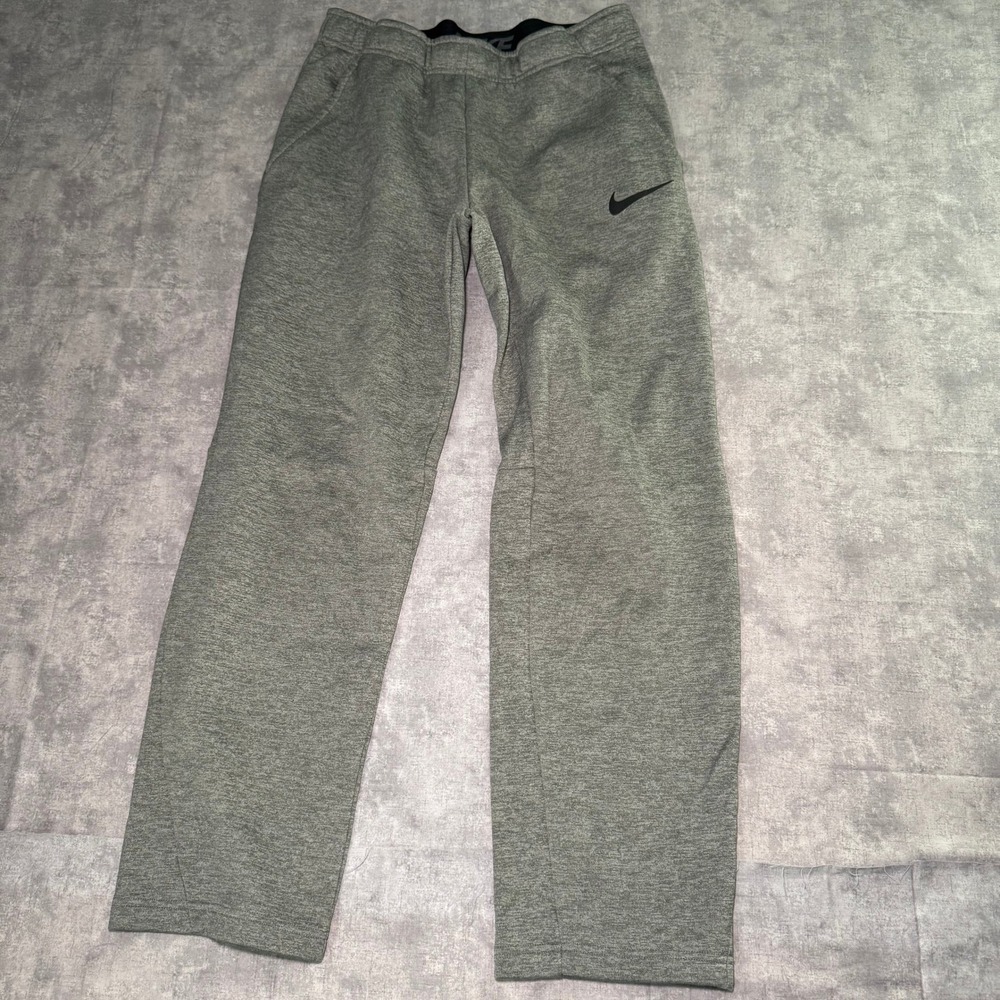 Nike Dri-FIT Mens Small Grey Heathered Training Sweatpants Straight Leg 0429